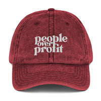 People Over Profit -- Vintage Cotton Twill Cap