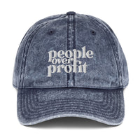 People Over Profit -- Vintage Cotton Twill Cap